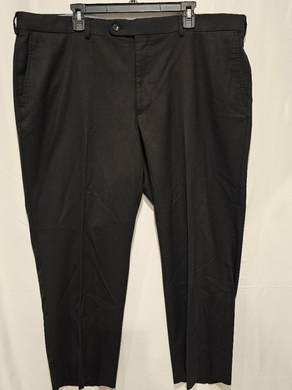 JV Reflex Stretch Dress Pants Men's 44 Modern Fit Flat Front Career Slacks Black